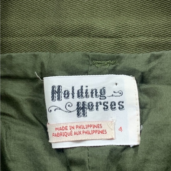 Anthropologie Holding Horses Army Green Utility Skirt - Picture 6 of 11